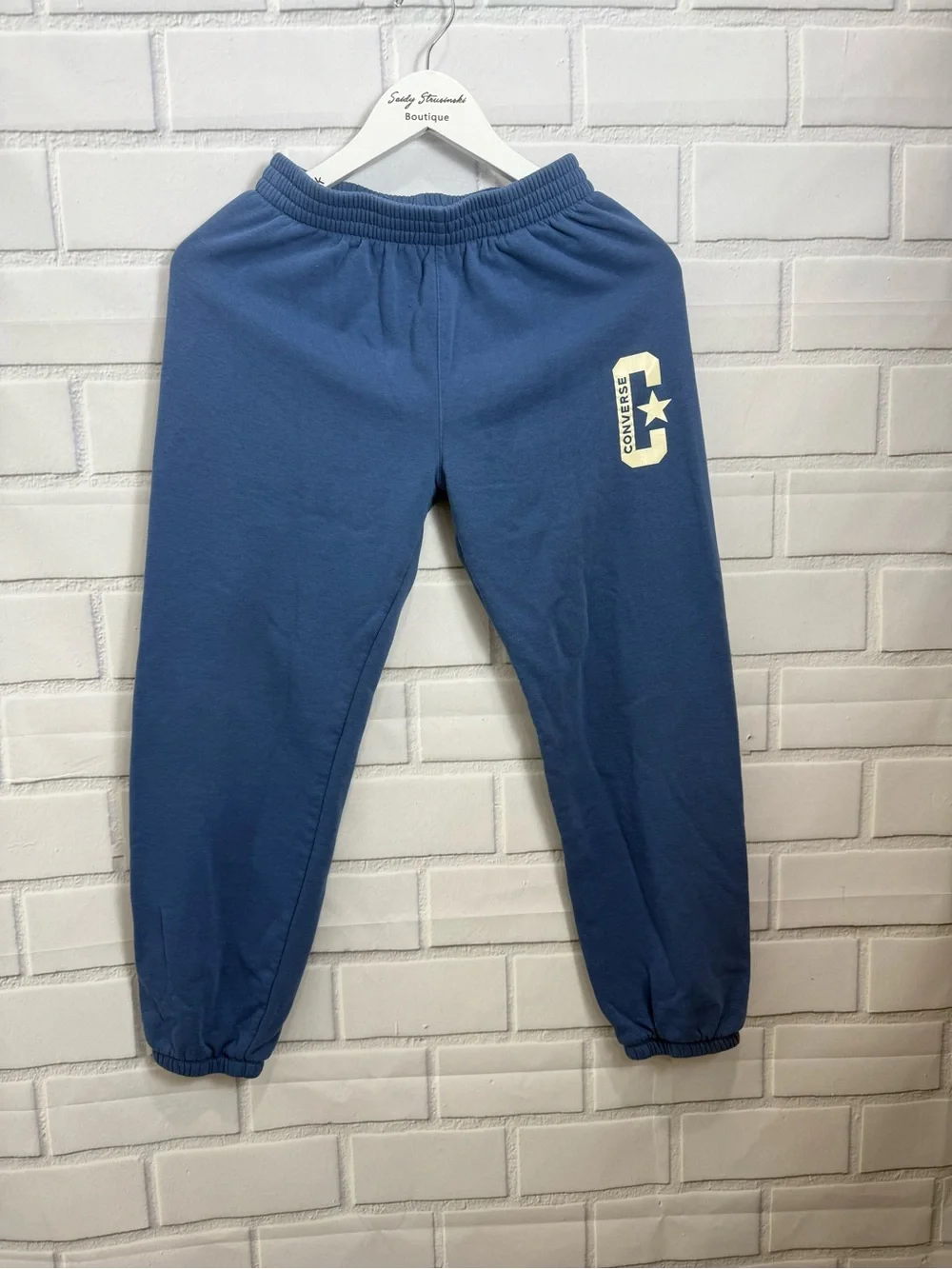 Converse Kids Fleece Jogger Sweatpants – Blue | Size L (12–13 Years / 147–163 cm